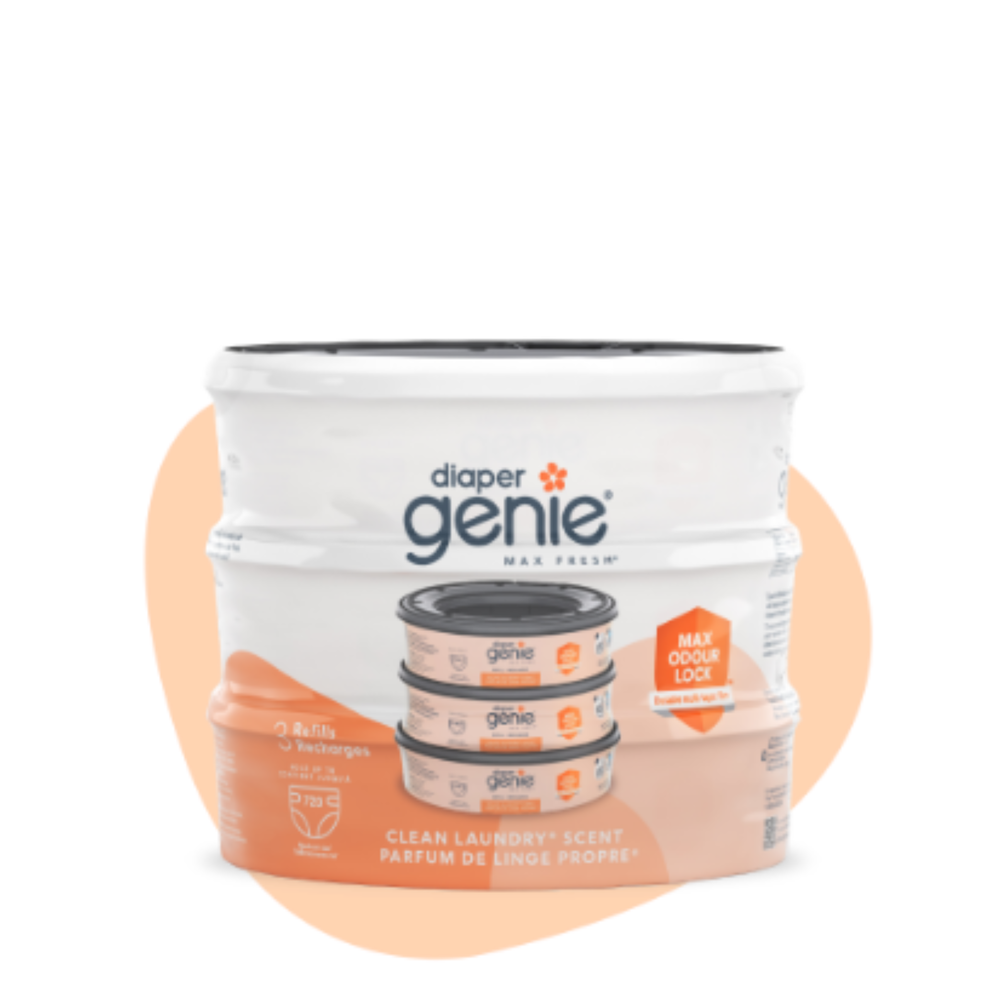 Diaper Genie® Clean Laundry Scent Round Refill -US-EN