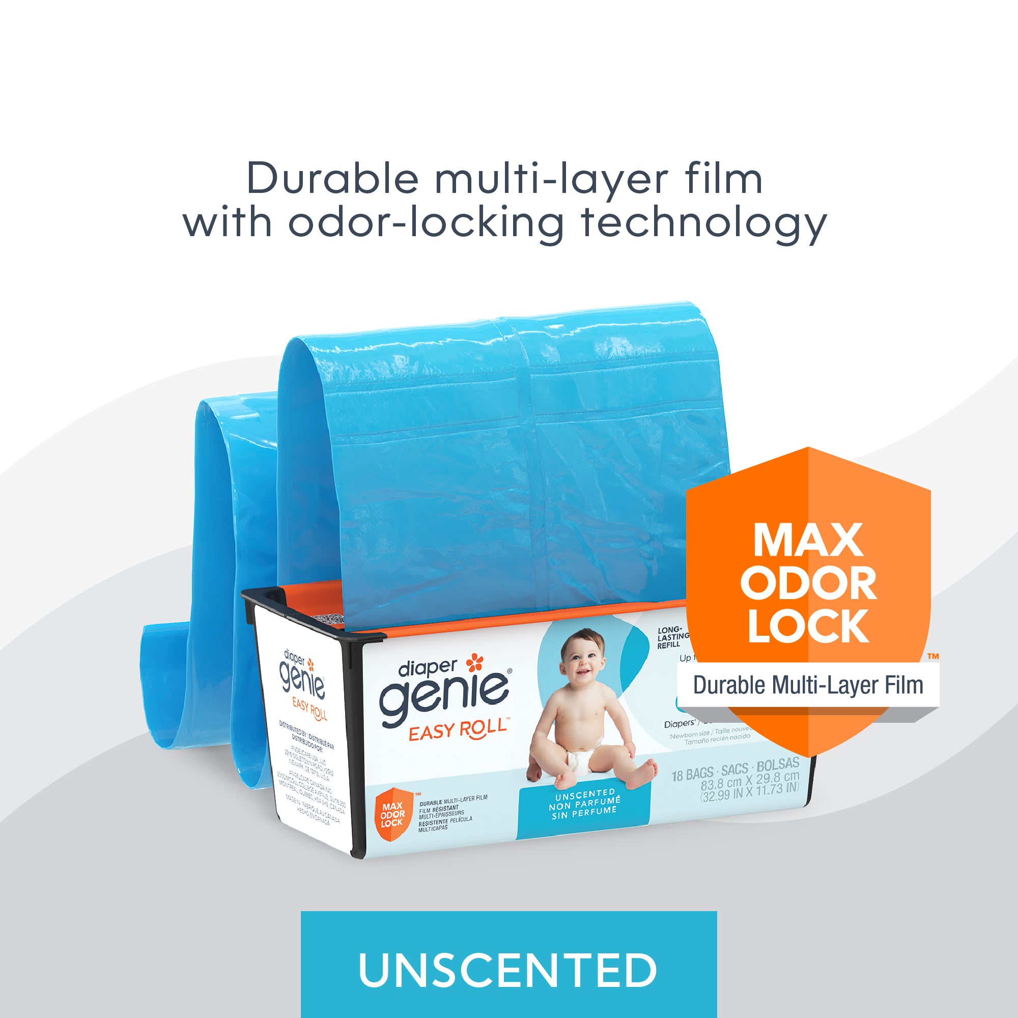 Easy Roll Diaper Pail Refill (Holds 846 Diapers) - Diaper Genie ...