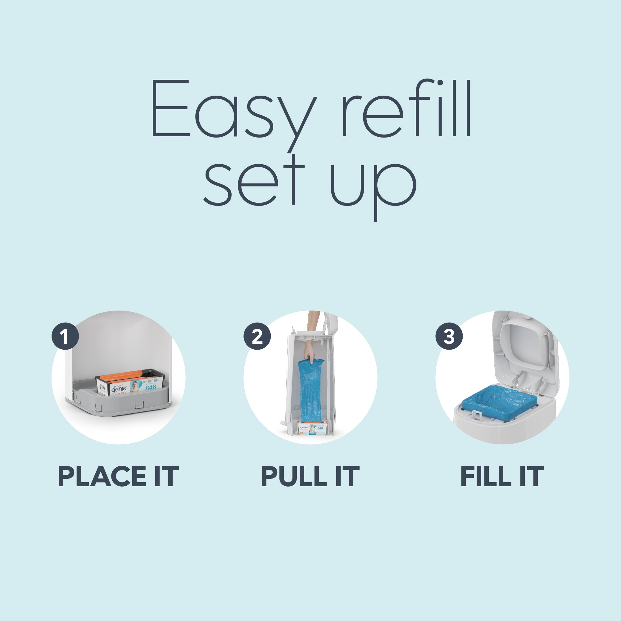 Easy Rool Multi Easy Roll Diaper Pail Refill (Holds 846 Diapers) - Diaper Genie ...