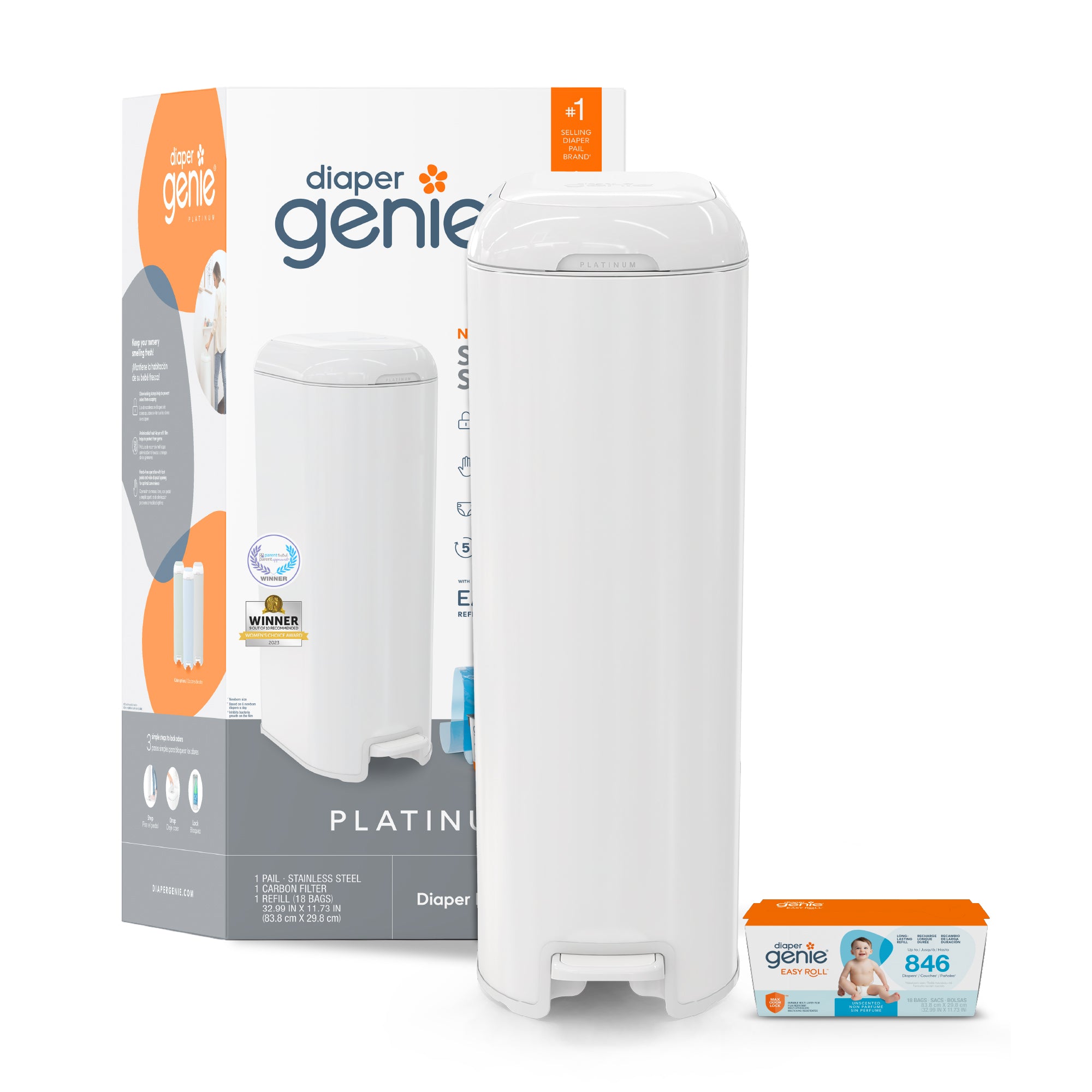 Diaper Genie® Platinum Pail – diapergenie - Main Image