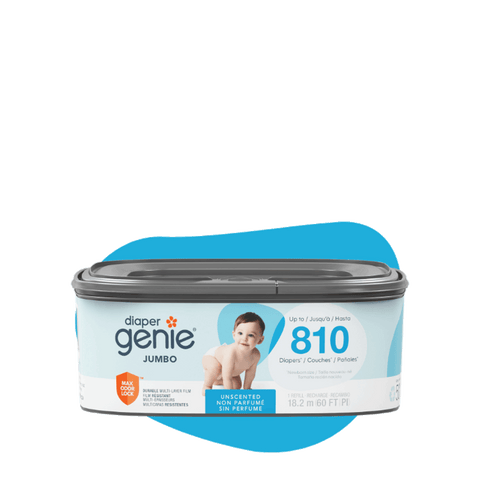 De Diaper Genie Jumbo Square Refill, met doorlopende folie, kan tot 810 De Diaper Genie Jumbo Square Refill, met doorlopende folie, kan tot 810
